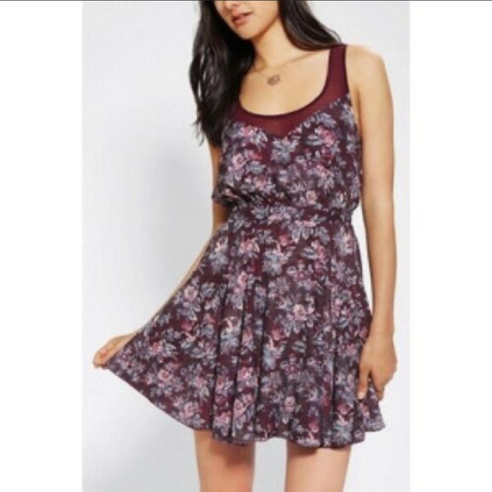 Urban Outfitters | Burgundy Floral Dress